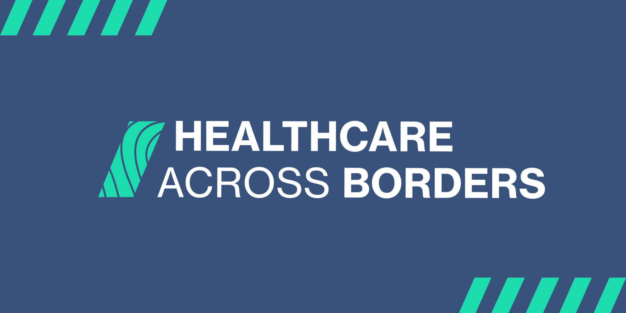 Healthcare Across Borders hero image with logo and brand elements