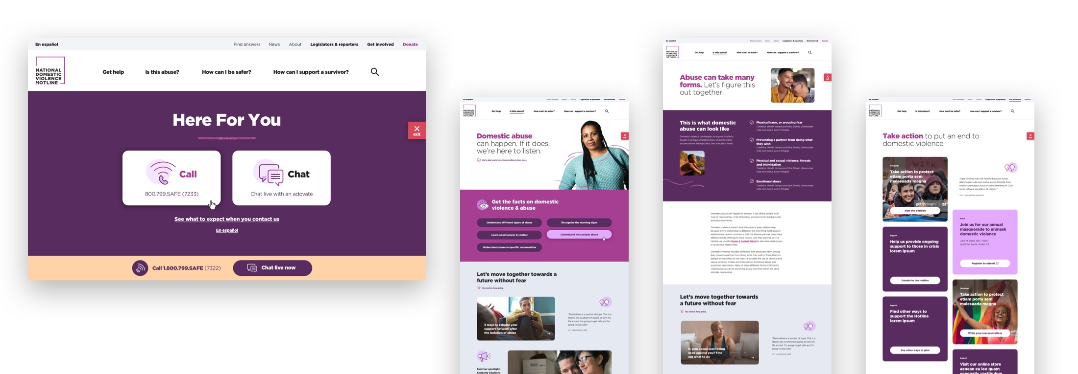 National Domestic Violence Hotline website design